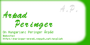 arpad peringer business card